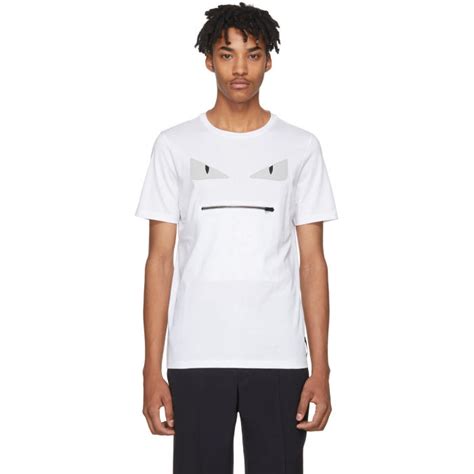 fendi t shirt zip mouth white|Fendi Short sleeve t.